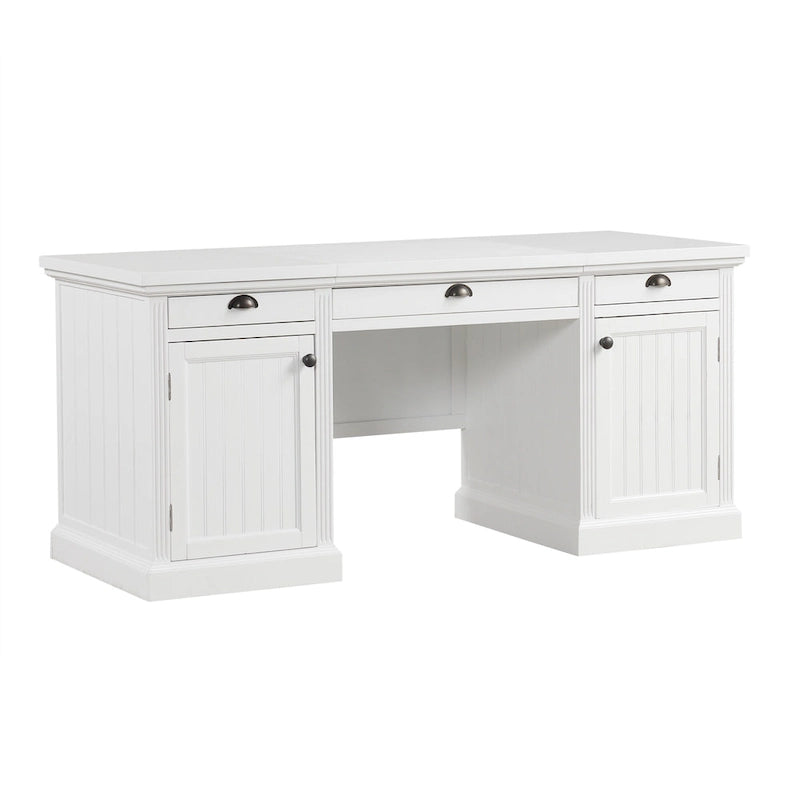 Bureau d'écriture de style Mid-Century avec huche et étagères ouvertes pour petits bureaux à domicile ou chambres