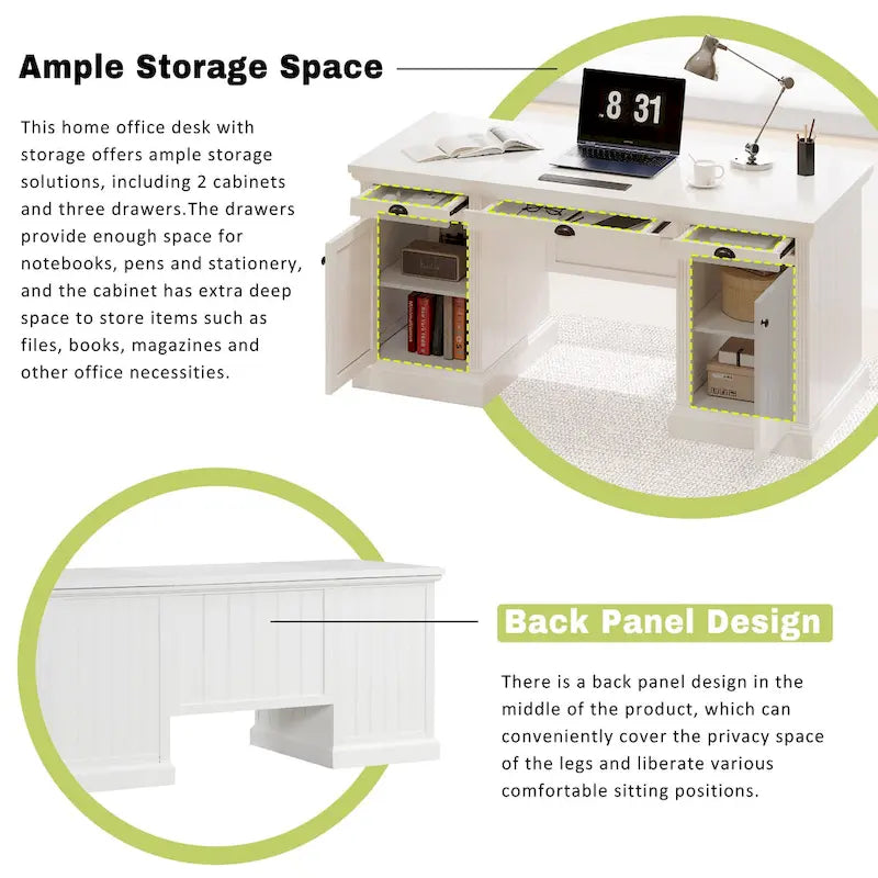 Bureau d'écriture de style Mid-Century avec huche et étagères ouvertes pour petits bureaux à domicile ou chambres