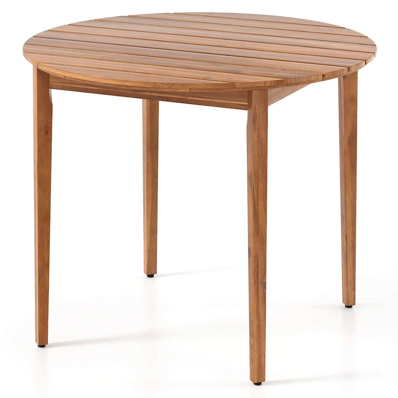 Table à Manger Ronde d'Extérieur pour 4 Personnes 91 cm Bois d'Acacia - Voir Détails
