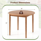 Table à Manger Ronde d'Extérieur pour 4 Personnes 91 cm Bois d'Acacia - Voir Détails