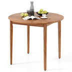 Table à Manger Ronde d'Extérieur pour 4 Personnes 91 cm Bois d'Acacia - Voir Détails