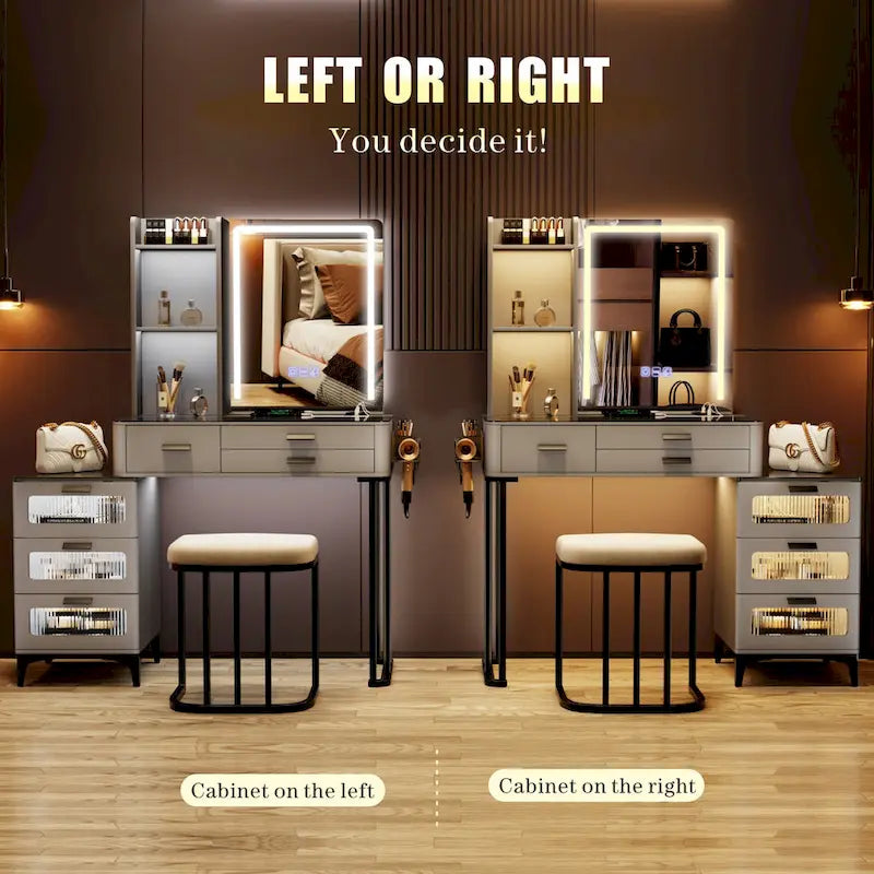 Coiffeuse avec éclairage LED