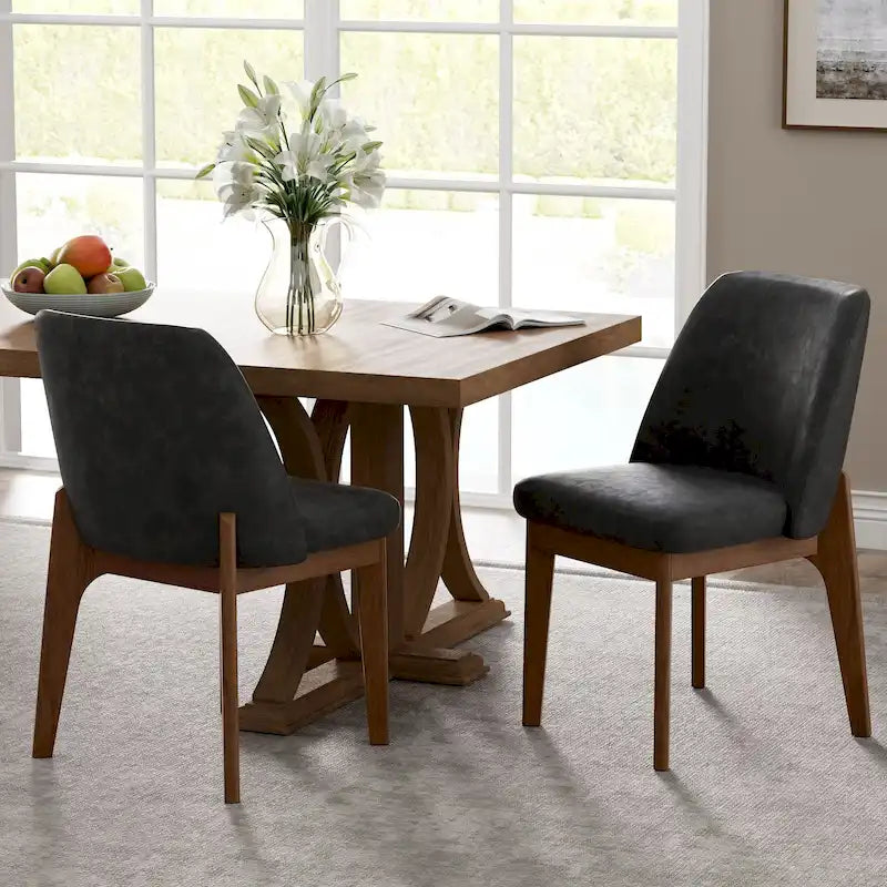 lot de 2 chaises d'appoint rembourrées avec pieds en bois, convenant pour la cuisine, la salle à manger et le bureau