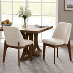lot de 2 chaises d'appoint rembourrées avec pieds en bois, convenant pour la cuisine, la salle à manger et le bureau