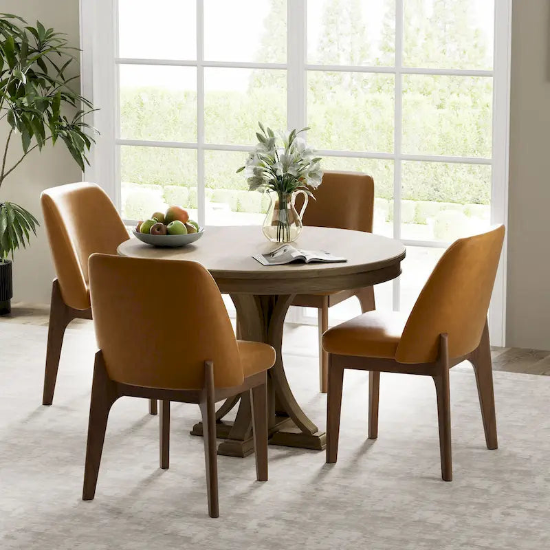 lot de 2 chaises d'appoint rembourrées avec pieds en bois, convenant pour la cuisine, la salle à manger et le bureau