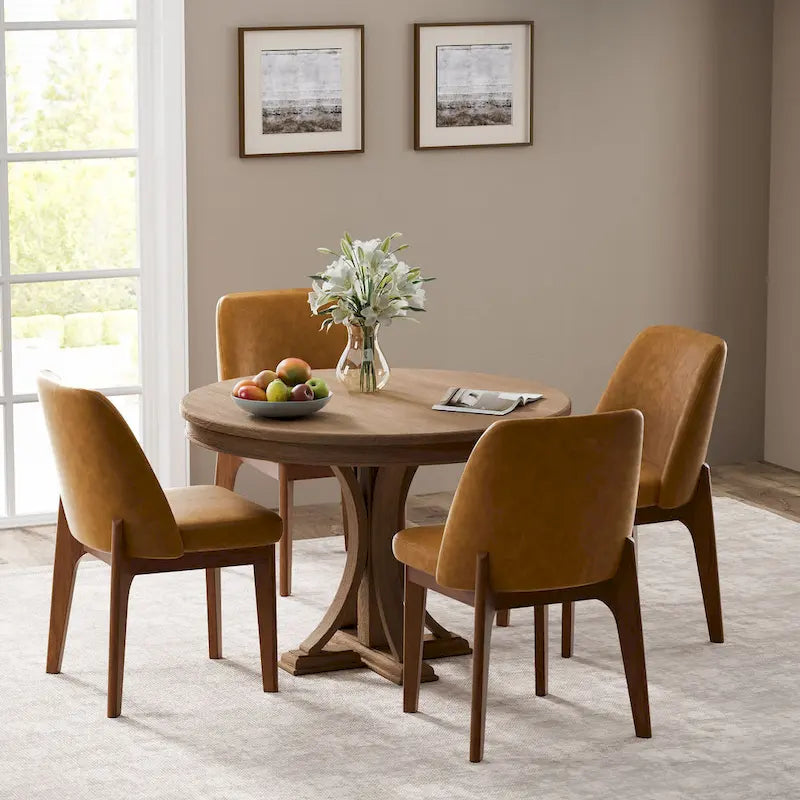 lot de 2 chaises d'appoint rembourrées avec pieds en bois, convenant pour la cuisine, la salle à manger et le bureau