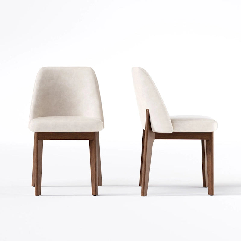 lot de 2 chaises d'appoint rembourrées avec pieds en bois, convenant pour la cuisine, la salle à manger et le bureau