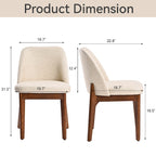 lot de 2 chaises d'appoint rembourrées avec pieds en bois, convenant pour la cuisine, la salle à manger et le bureau