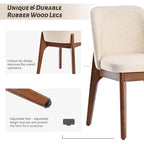 lot de 2 chaises d'appoint rembourrées avec pieds en bois, convenant pour la cuisine, la salle à manger et le bureau
