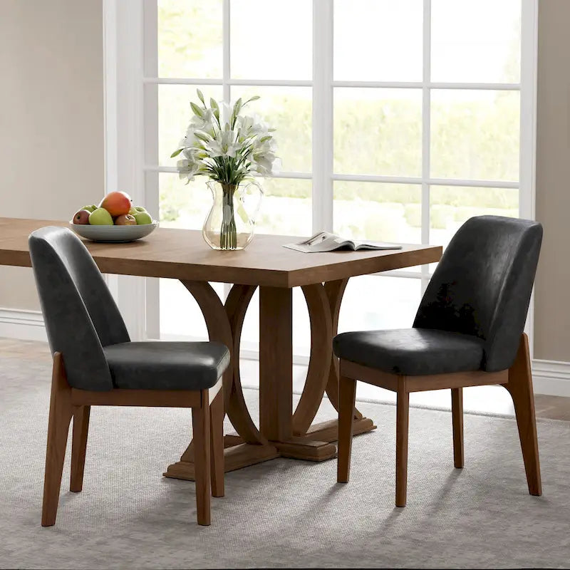 lot de 2 chaises d'appoint rembourrées avec pieds en bois, convenant pour la cuisine, la salle à manger et le bureau