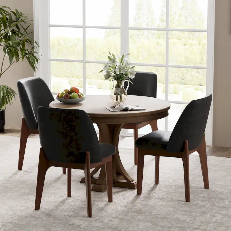 lot de 2 chaises d'appoint rembourrées avec pieds en bois, convenant pour la cuisine, la salle à manger et le bureau