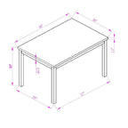 Ensemble de salle à manger rustique 5 pièces avec table rectangulaire compacte et 4 chaises rembourrées