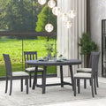 Ensemble de salle à manger 5 pièces en bois avec table ronde extensible et 4 chaises