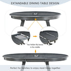 Ensemble de salle à manger 5 pièces en bois avec table ronde extensible et 4 chaises