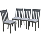 Ensemble de salle à manger 5 pièces en bois avec table ronde extensible et 4 chaises