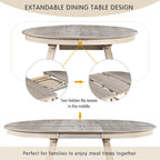Ensemble de salle à manger 5 pièces en bois avec table ronde extensible et 4 chaises