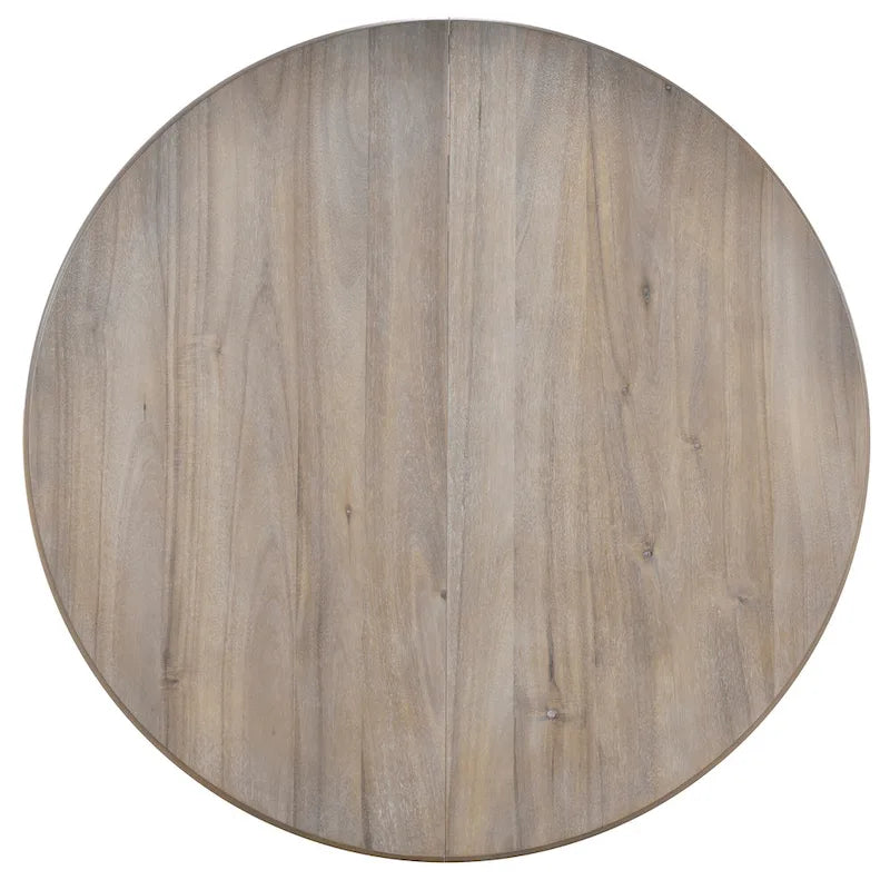 Ensemble de salle à manger 5 pièces en bois avec table ronde extensible et 4 chaises