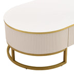 47.2 Table basse moderne avec décor en métal doré et tiroirs intégrés