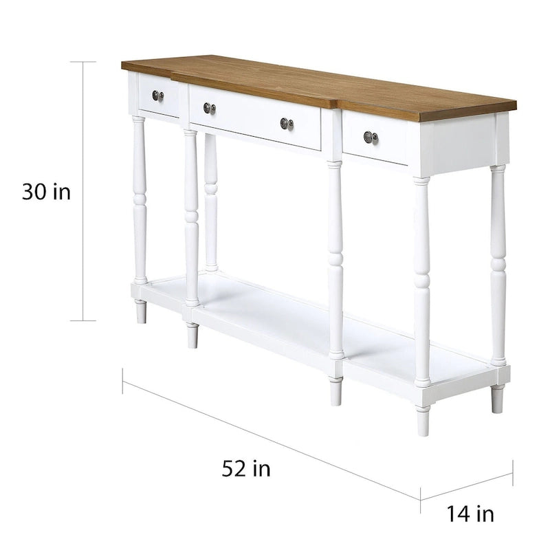 Console 3 tiroirs avec étagère
