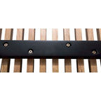Banc d'entrée en bois naturel de 48 po à plateforme rectangulaire, design moderne à lattes pour salon, maison et bureau