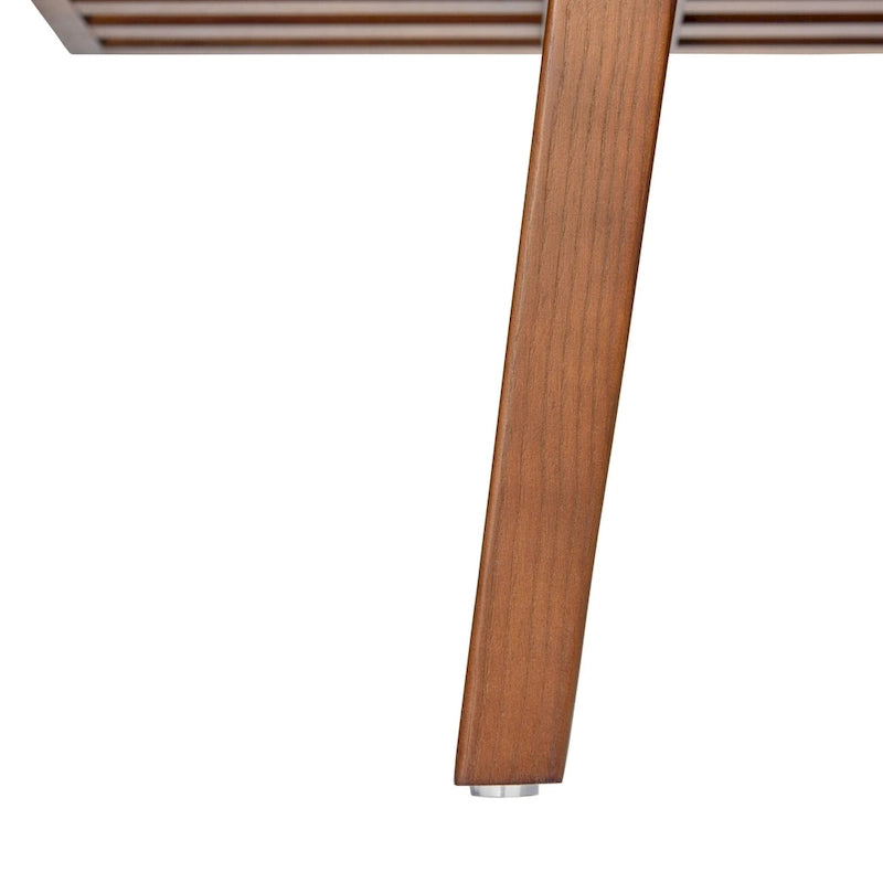 Banc d'entrée en bois naturel de 48 po à plateforme rectangulaire, design moderne à lattes pour salon, maison et bureau