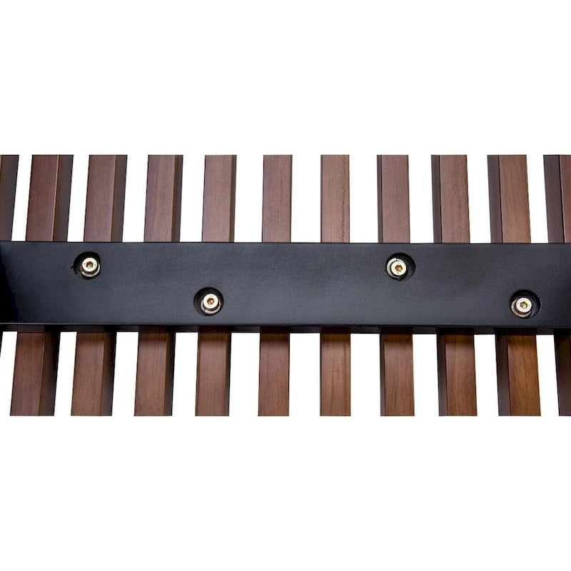 Banc d'entrée en bois naturel de 48 po à plateforme rectangulaire, design moderne à lattes pour salon, maison et bureau