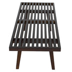 Banc d'entrée en bois naturel de 48 po à plateforme rectangulaire, design moderne à lattes pour salon, maison et bureau