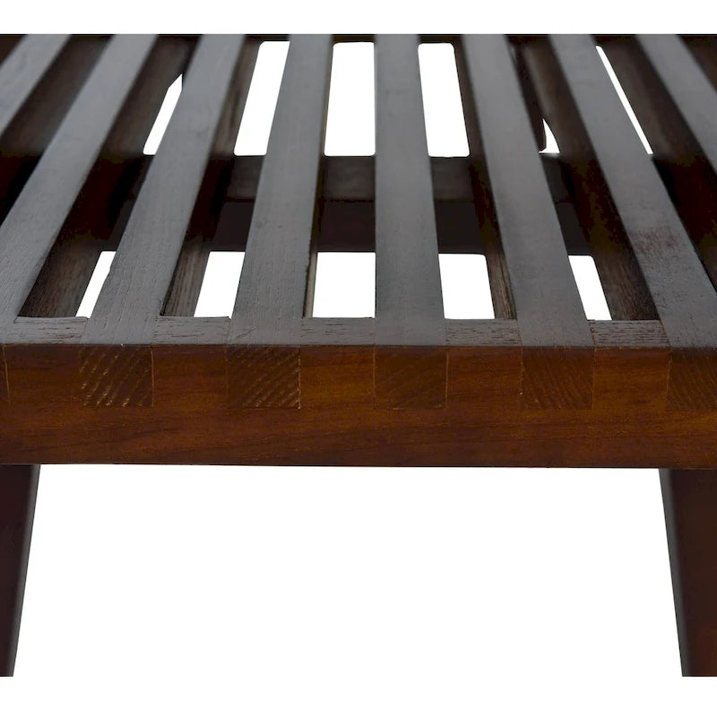 Banc d'entrée en bois naturel de 48 po à plateforme rectangulaire, design moderne à lattes pour salon, maison et bureau