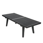 Banc d'entrée en bois naturel de 48 po à plateforme rectangulaire, design moderne à lattes pour salon, maison et bureau