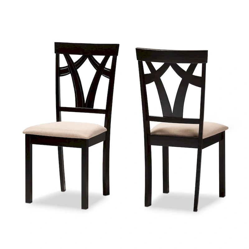 Lot de chaises de salle à manger en tissu contemporain
