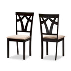 Lot de chaises de salle à manger en tissu contemporain
