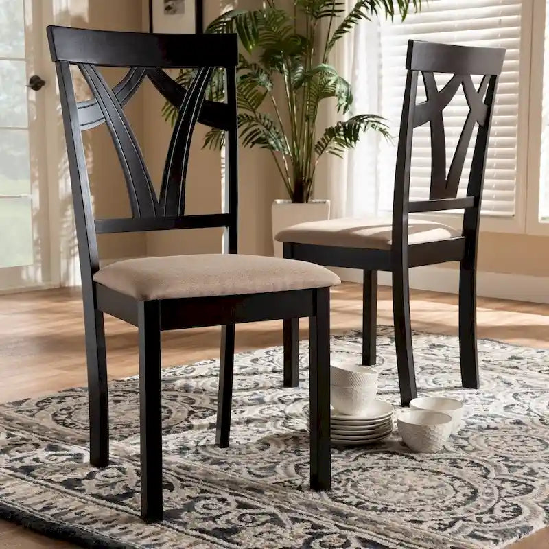 Lot de chaises de salle à manger en tissu contemporain