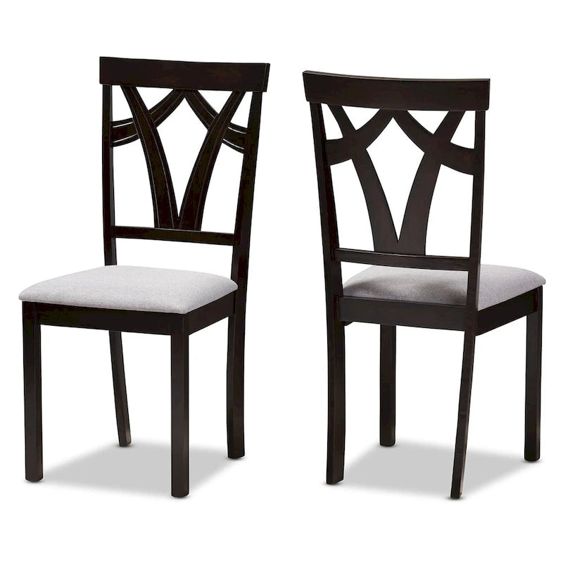 Lot de chaises de salle à manger en tissu contemporain