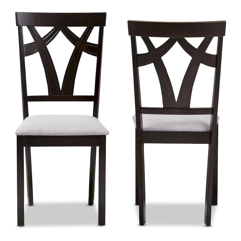 Lot de chaises de salle à manger en tissu contemporain