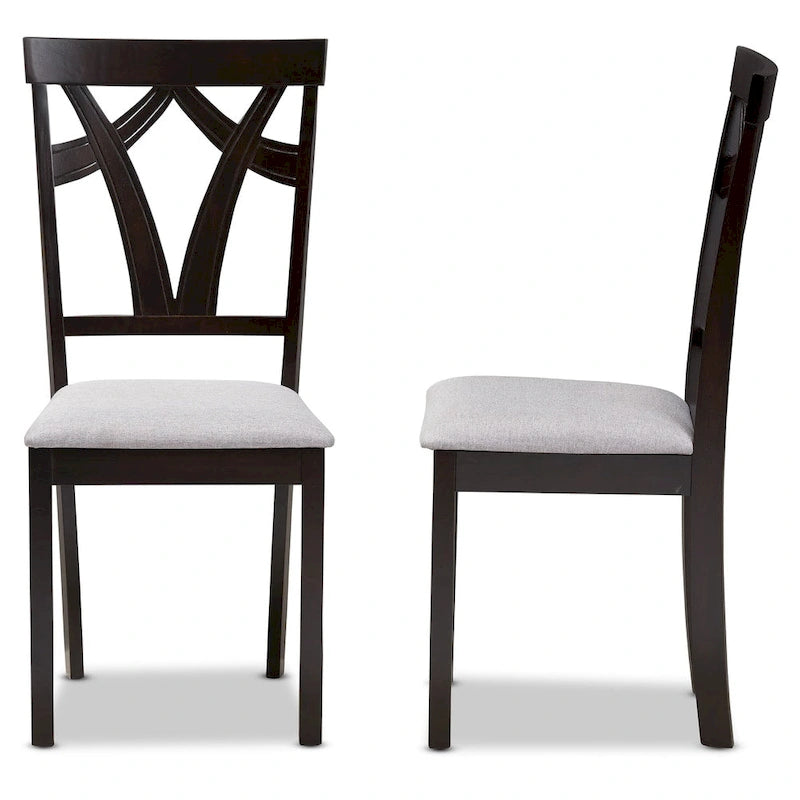 Lot de chaises de salle à manger en tissu contemporain