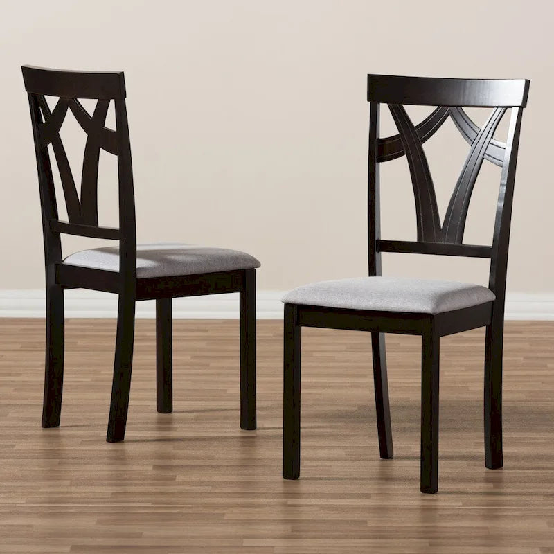 Lot de chaises de salle à manger en tissu contemporain