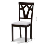 Lot de chaises de salle à manger en tissu contemporain