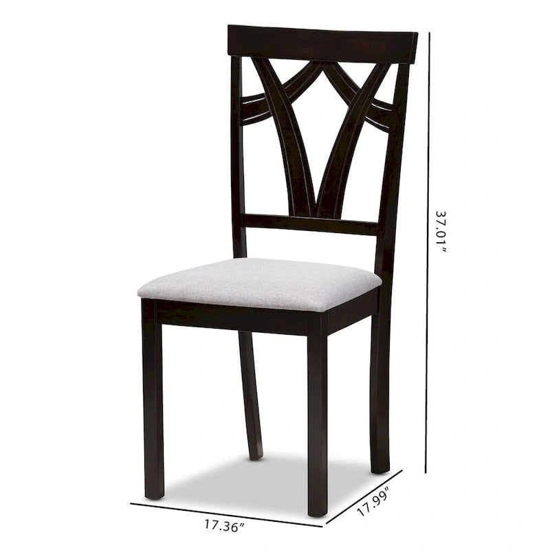 Lot de chaises de salle à manger en tissu contemporain