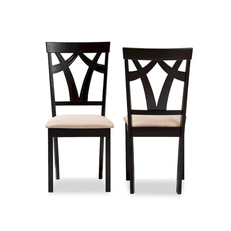 Lot de chaises de salle à manger en tissu contemporain