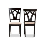 Lot de chaises de salle à manger en tissu contemporain