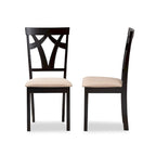 Lot de chaises de salle à manger en tissu contemporain