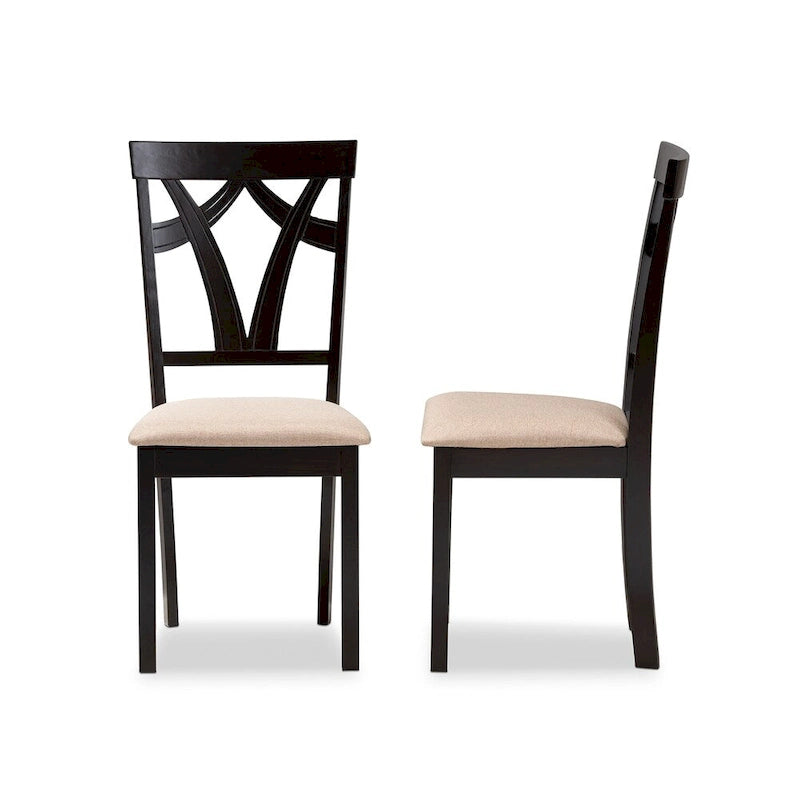 Lot de chaises de salle à manger en tissu contemporain