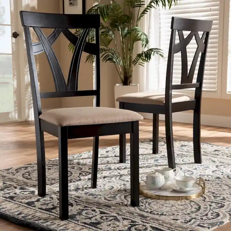 Lot de chaises de salle à manger en tissu contemporain