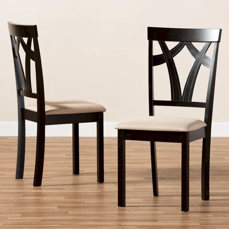 Lot de chaises de salle à manger en tissu contemporain