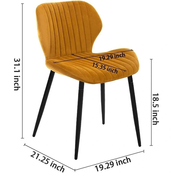 Chaises de salle à manger modernes rembourrées avec pieds en métal, lot de 2, marron
