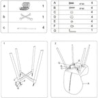 Chaises de salle à manger modernes rembourrées avec pieds en métal, lot de 2, marron
