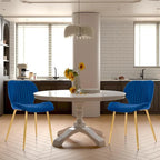 Chaises de salle à manger modernes rembourrées avec pieds en métal, lot de 2, marron