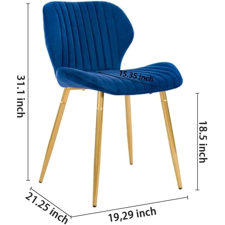 Chaises de salle à manger modernes rembourrées avec pieds en métal, lot de 2, marron