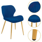 Chaises de salle à manger modernes rembourrées avec pieds en métal, lot de 2, marron