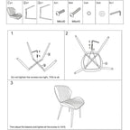 Chaises de salle à manger modernes rembourrées avec pieds en métal, lot de 2, marron